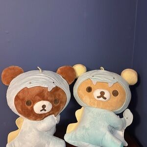 NWT RILAKKUMA with Dinosaur 16" PLUSH Set Chairoikoguma